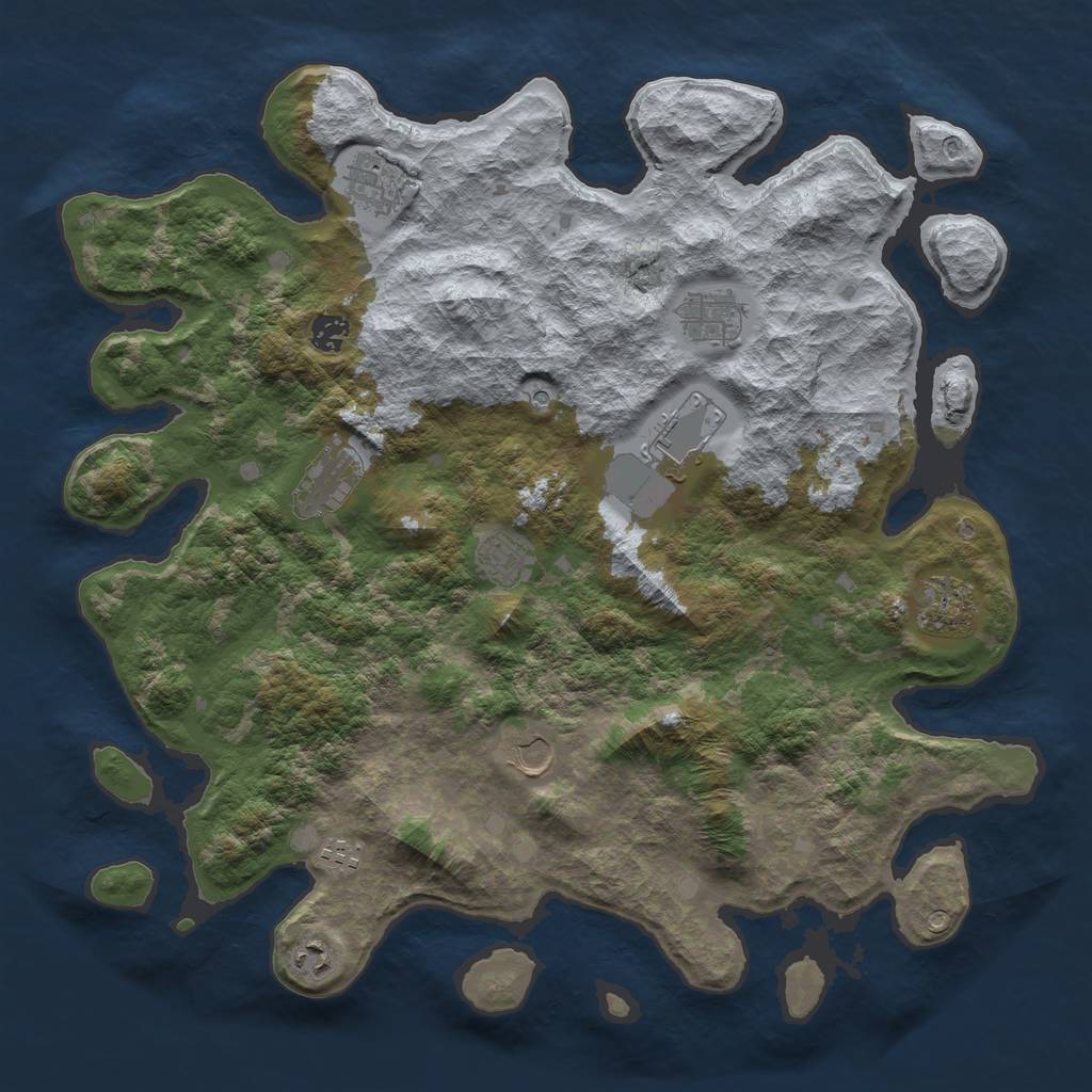 Rust Map: Barren, Size: 4250, Seed: 221124, 13 Monuments