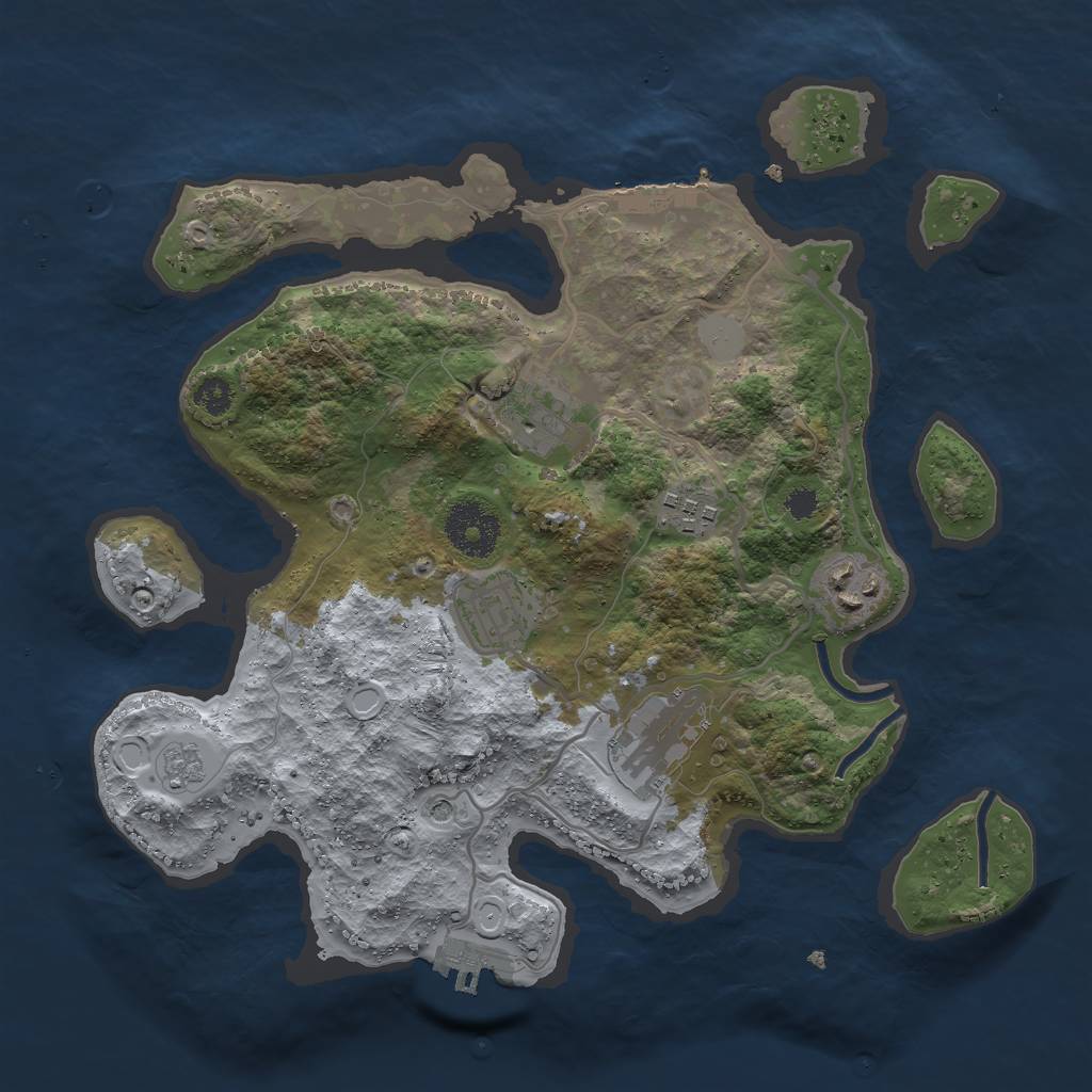 Rust Map: Procedural Map, Size: 3000, Seed: 1268368798, 14 Monuments