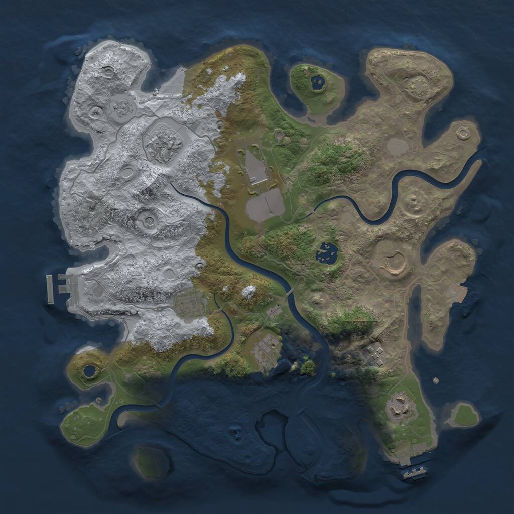 Rust Map: Procedural Map, Size: 3500, Seed: 81961899, 14 Monuments