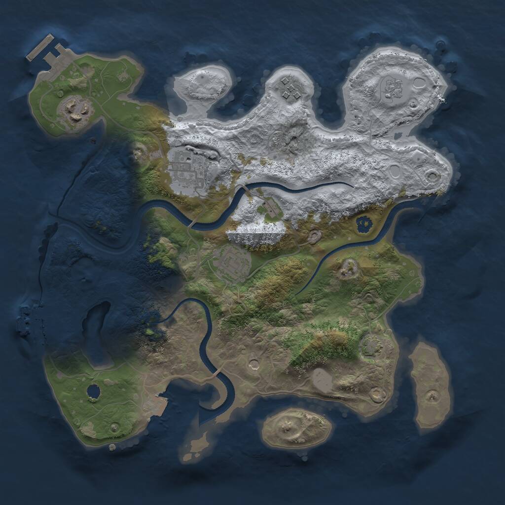 Rust Map: Procedural Map, Size: 3000, Seed: 6704518, 10 Monuments