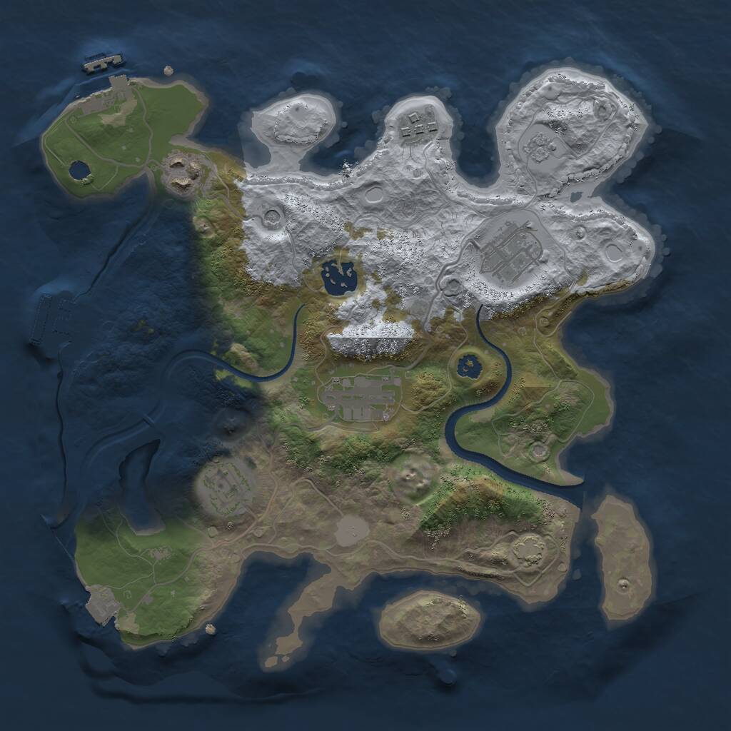 Rust Map: Procedural Map, Size: 3000, Seed: 6704518, 12 Monuments
