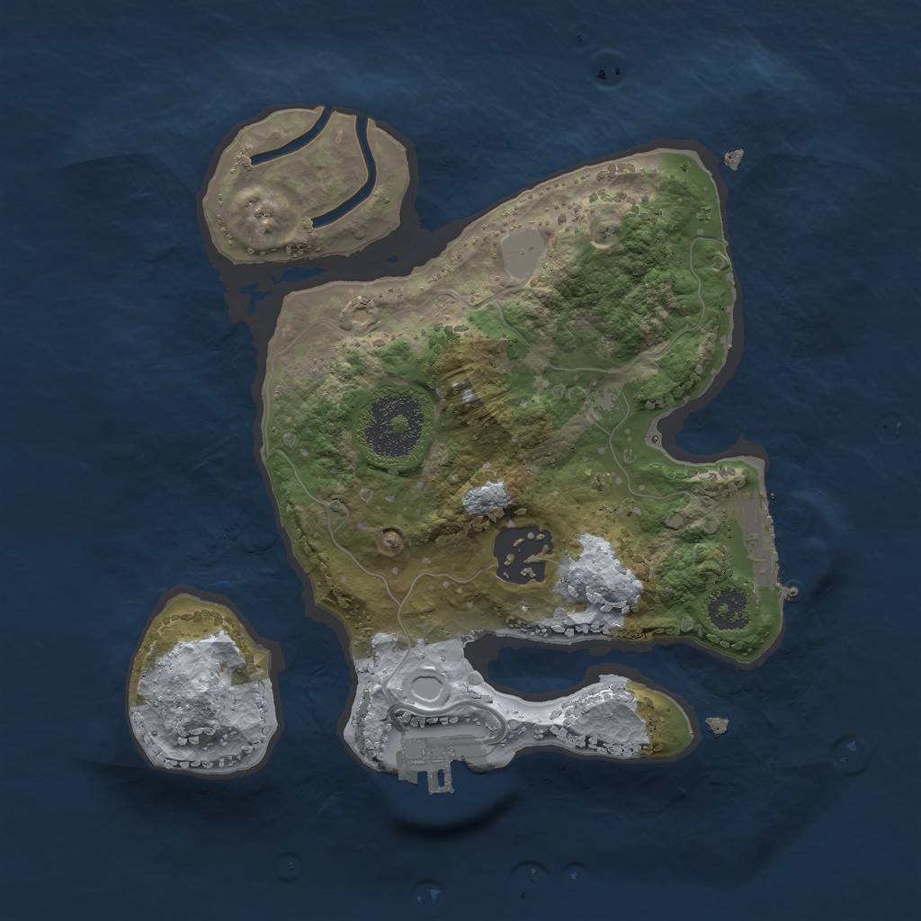 Rust Map: Procedural Map, Size: 2250, Seed: 32463, 8 Monuments