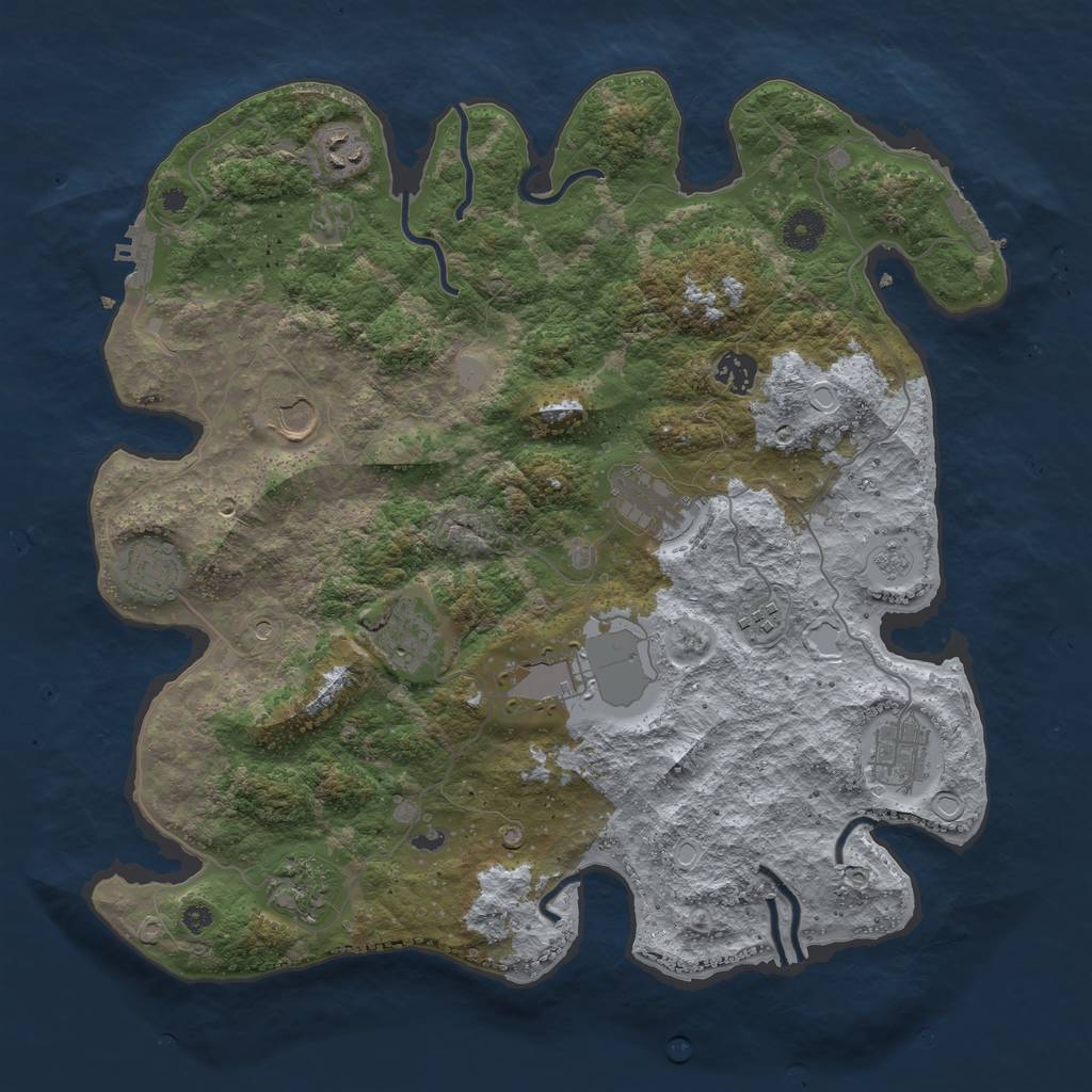 Rust Map: Procedural Map, Size: 3900, Seed: 42532631, 19 Monuments