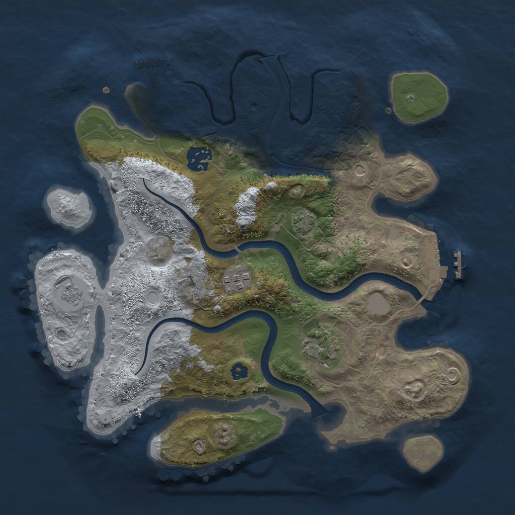 Rust Map: Procedural Map, Size: 3000, Seed: 970193295, 9 Monuments