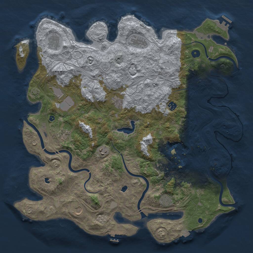 Rust Map: Procedural Map, Size: 4500, Seed: 13153, 17 Monuments
