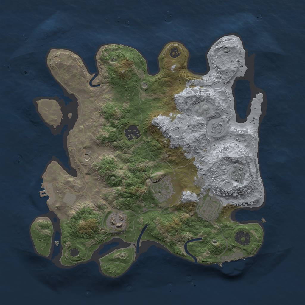 Rust Map: Procedural Map, Size: 3000, Seed: 78463, 14 Monuments