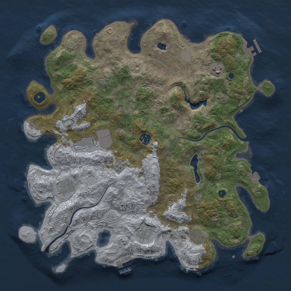 Rust Map: Procedural Map, Size: 4000, Seed: 1314520, 14 Monuments