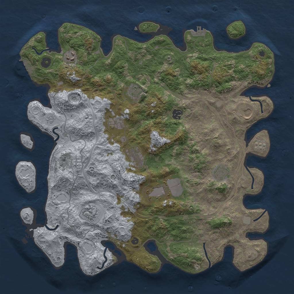 Rust Map: Procedural Map, Size: 4250, Seed: 173616245, 19 Monuments