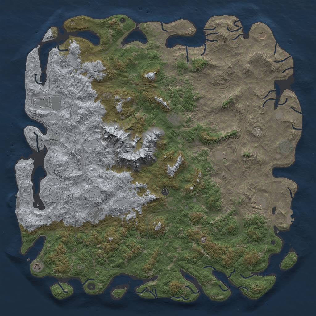 Rust Map: Procedural Map, Size: 6000, Seed: 890402659, 20 Monuments