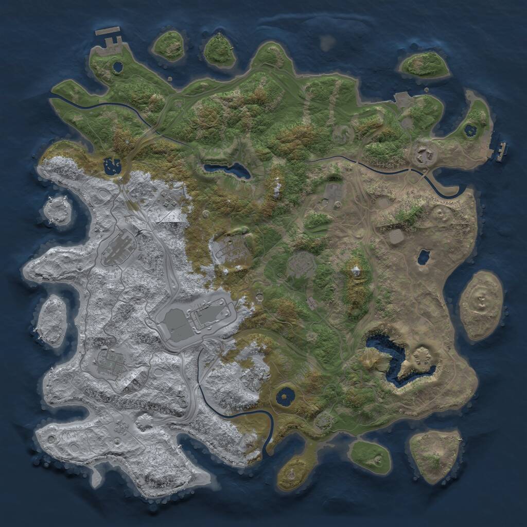 Rust Map: Procedural Map, Size: 4300, Seed: 1447164183, 16 Monuments