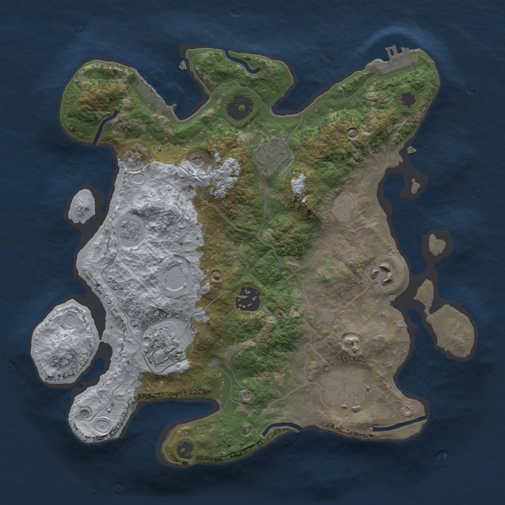 Rust Map: Procedural Map, Size: 3000, Seed: 1473380807, 14 Monuments
