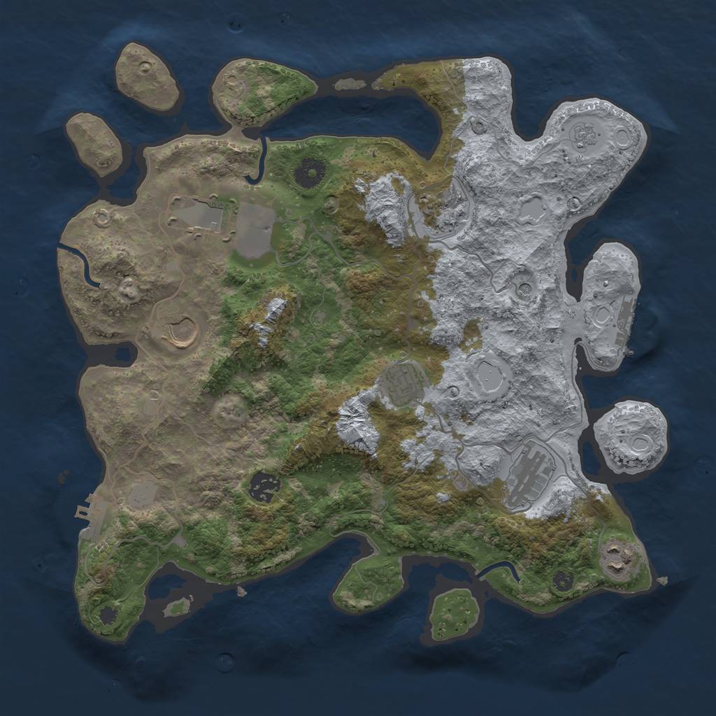 Rust Map: Procedural Map, Size: 3500, Seed: 104559802, 16 Monuments