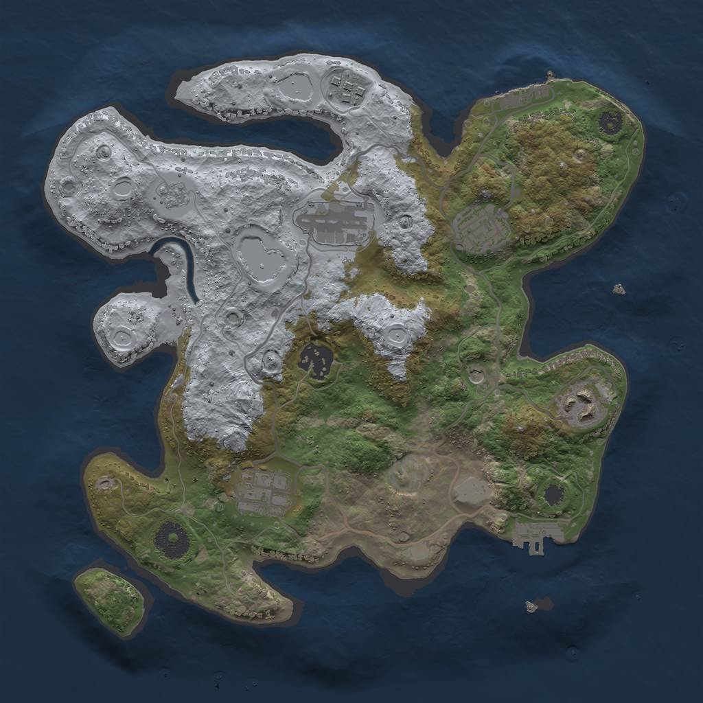 Rust Map: Procedural Map, Size: 3000, Seed: 1556615269, 15 Monuments