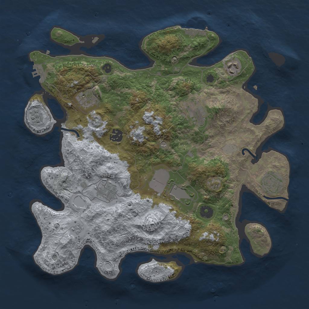 Rust Map: Procedural Map, Size: 3530, Seed: 13826, 17 Monuments