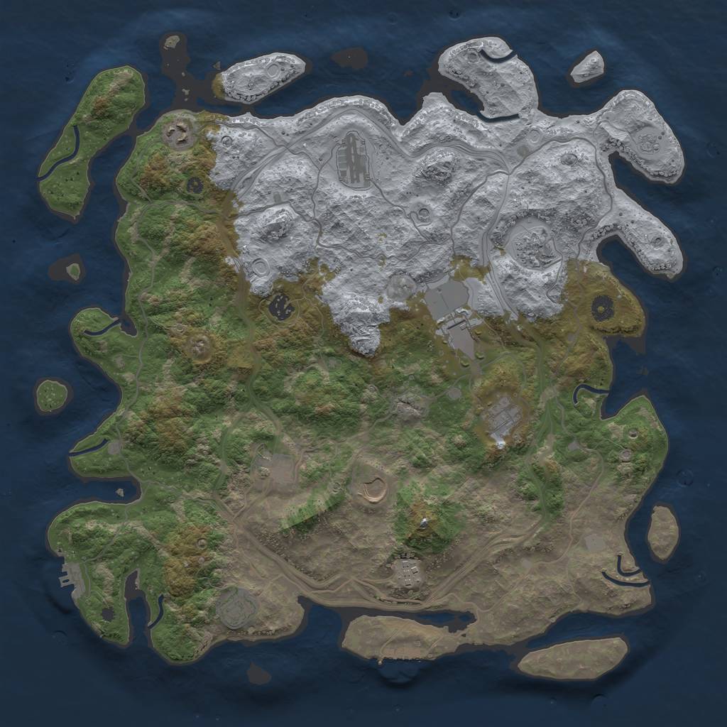 Rust Map: Procedural Map, Size: 4400, Seed: 999195586, 19 Monuments