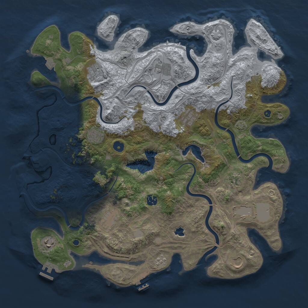 Rust Map: Procedural Map, Size: 4300, Seed: 2063665101, 17 Monuments