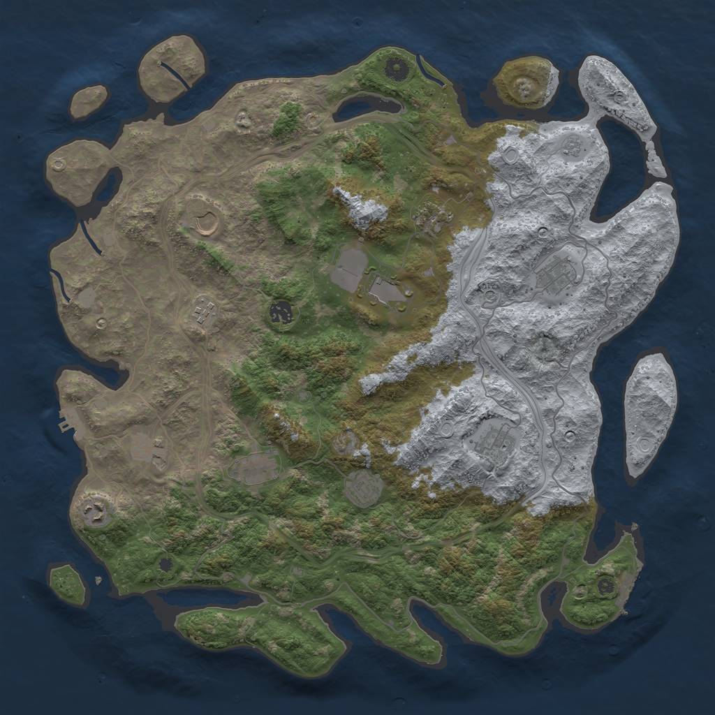 Rust Map: Procedural Map, Size: 4500, Seed: 165859, 20 Monuments