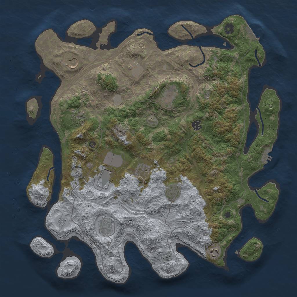 Rust Map: Procedural Map, Size: 4250, Seed: 405403723, 20 Monuments