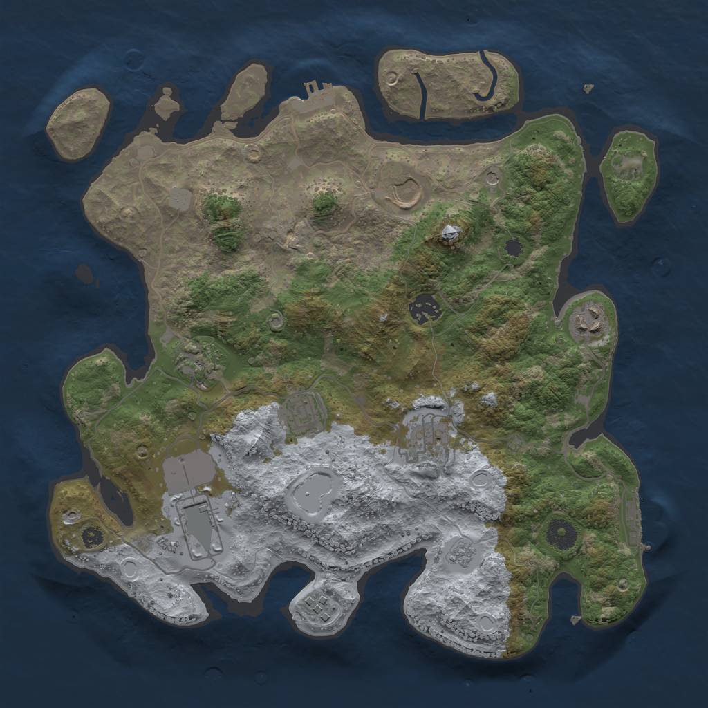 Rust Map: Procedural Map, Size: 3500, Seed: 1762565759, 17 Monuments