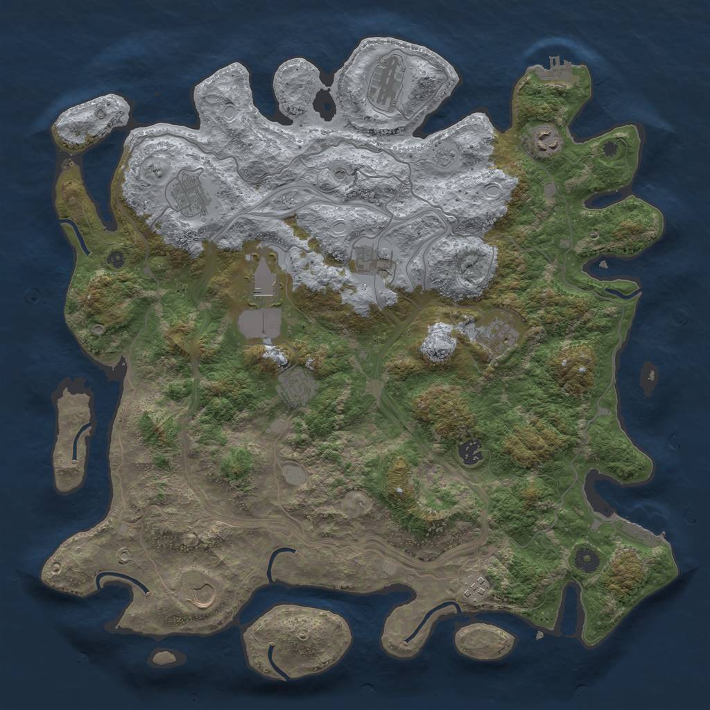 Rust Map: Procedural Map, Size: 4300, Seed: 824, 19 Monuments