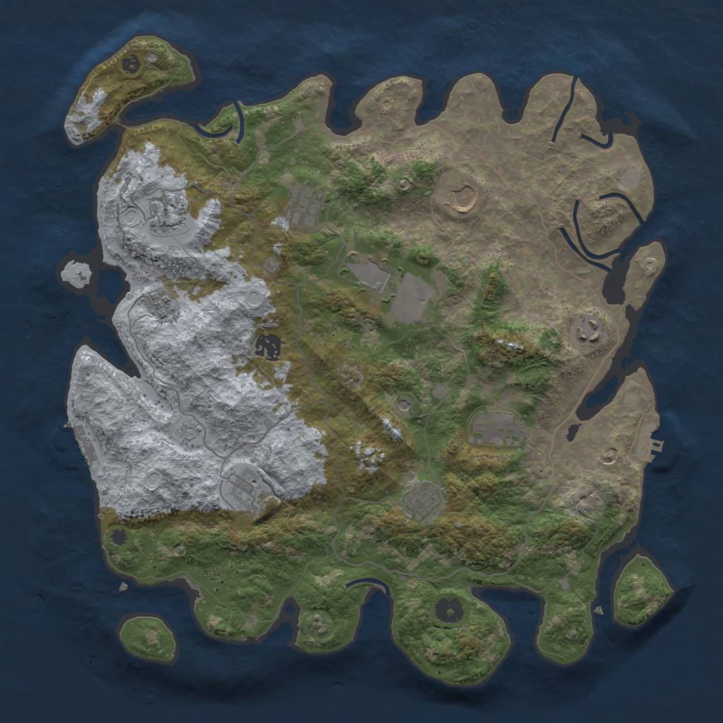 Rust Map: Procedural Map, Size: 4000, Seed: 6754221, 19 Monuments