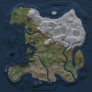 Thumbnail Rust Map: Procedural Map, Size: 3500, Seed: 56941270, 14 Monuments