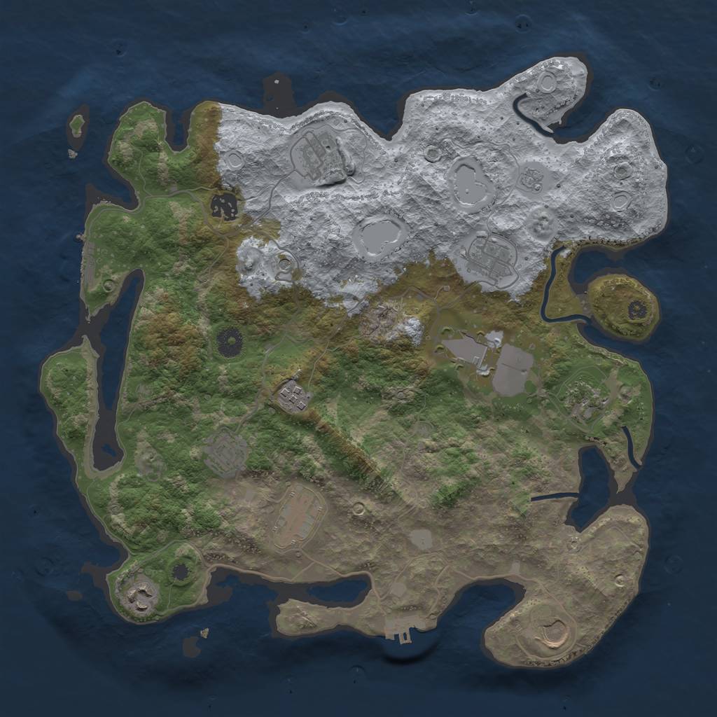 Rust Map: Procedural Map, Size: 3800, Seed: 14578933, 19 Monuments