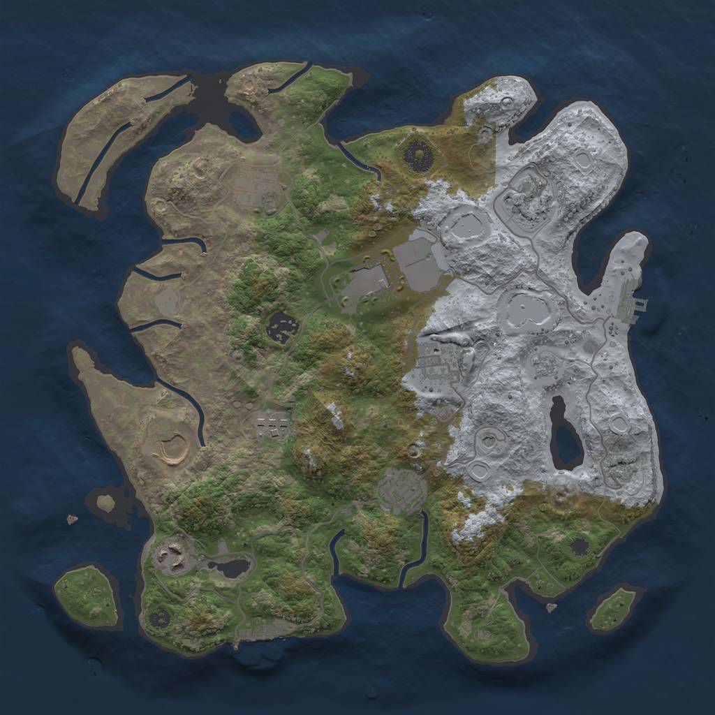 Rust Map: Procedural Map, Size: 3500, Seed: 50319913, 18 Monuments