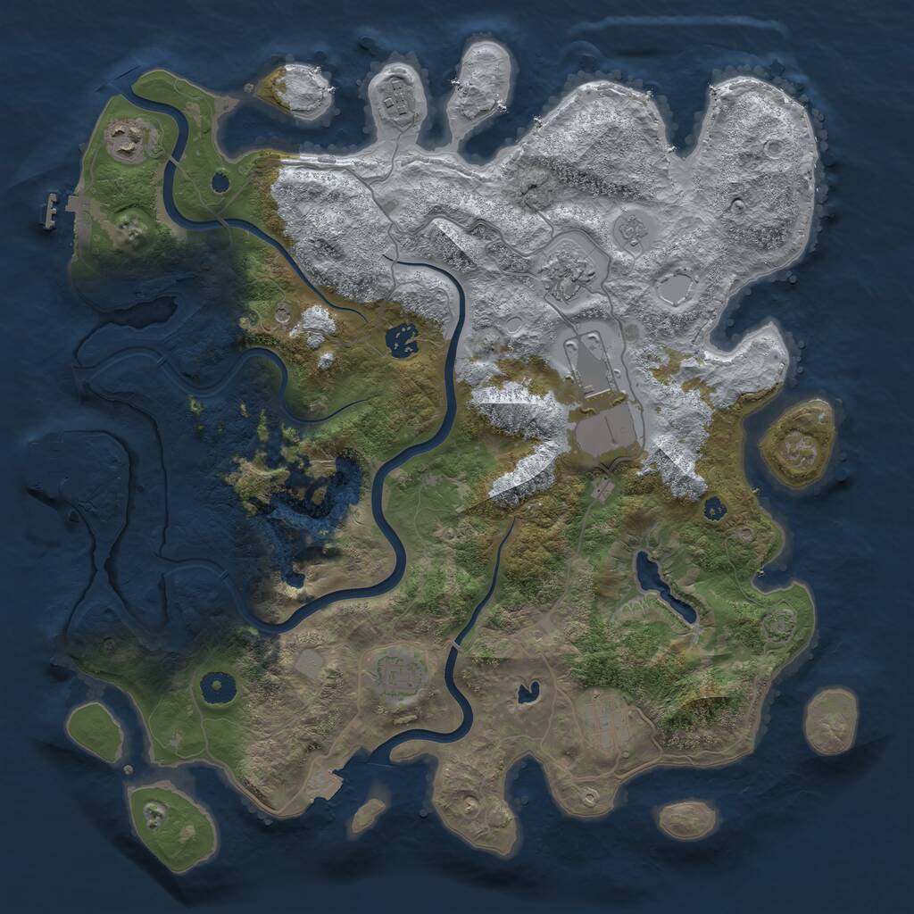 Rust Map: Procedural Map, Size: 4000, Seed: 31356494, 13 Monuments