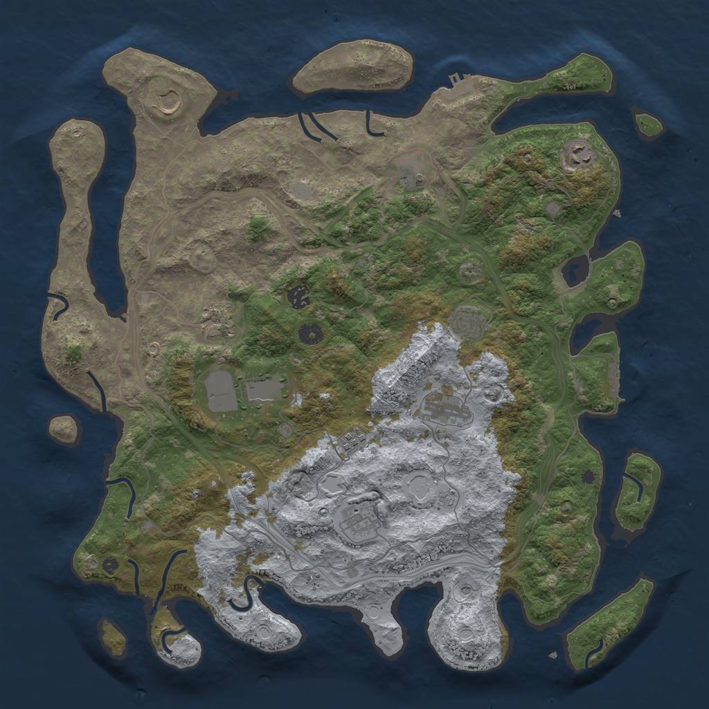 Rust Map: Procedural Map, Size: 4500, Seed: 1933314087, 19 Monuments