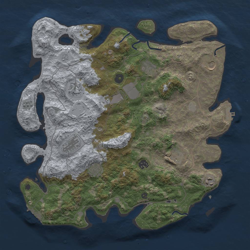 Rust Map: Procedural Map, Size: 4000, Seed: 567342, 19 Monuments