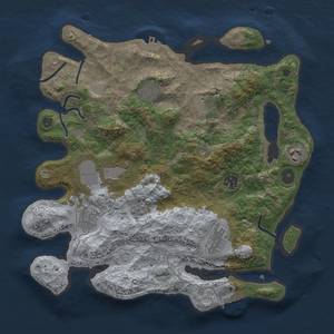 Thumbnail Rust Map: Procedural Map, Size: 3500, Seed: 45654, 17 Monuments