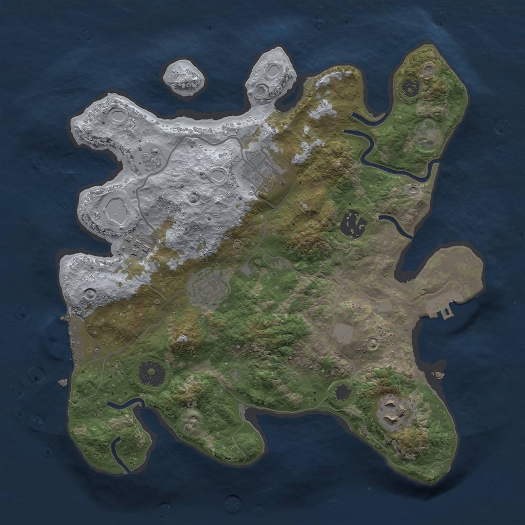 Rust Map: Procedural Map, Size: 3000, Seed: 19745862, 13 Monuments