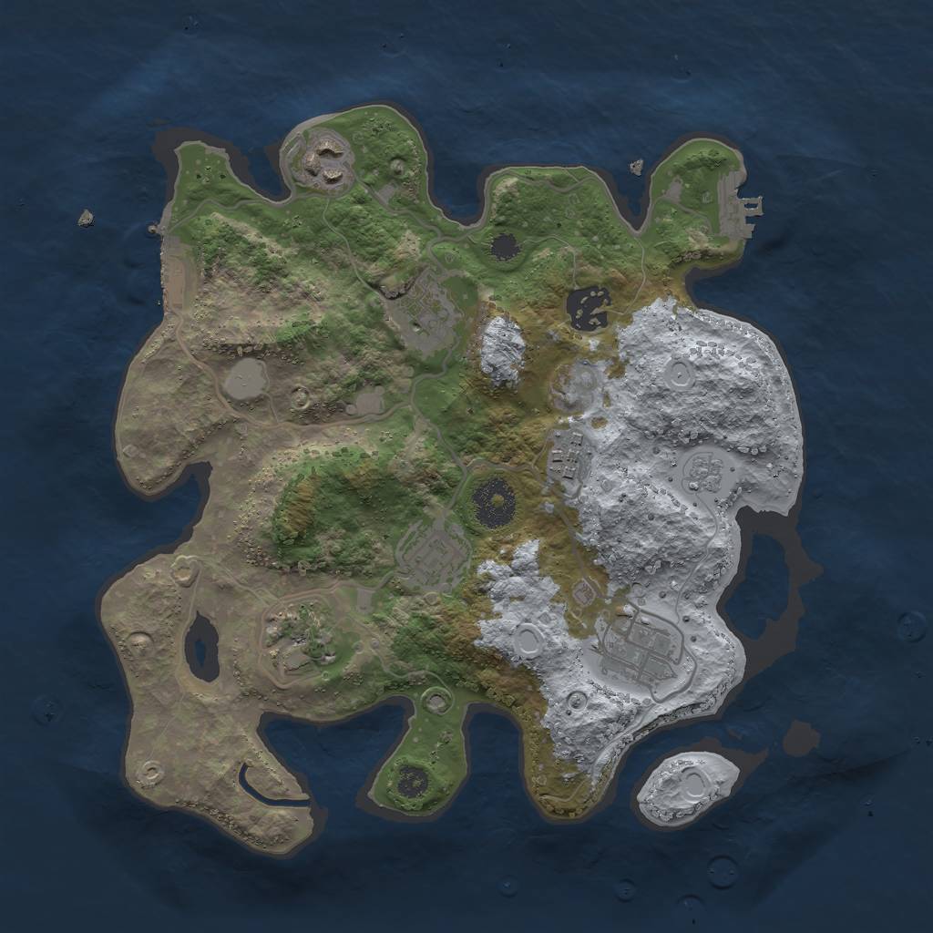 Rust Map: Procedural Map, Size: 3000, Seed: 1139967107, 15 Monuments