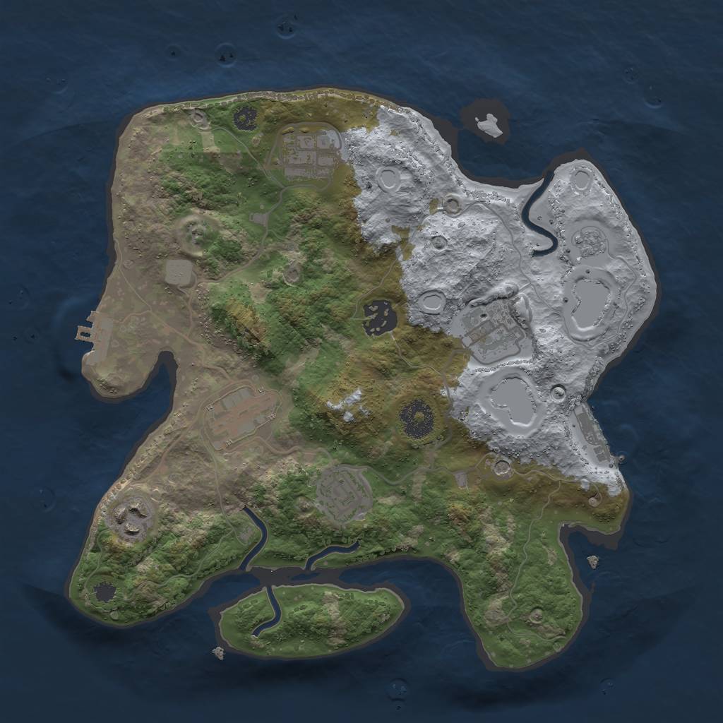 Rust Map: Procedural Map, Size: 3000, Seed: 1144425788, 15 Monuments