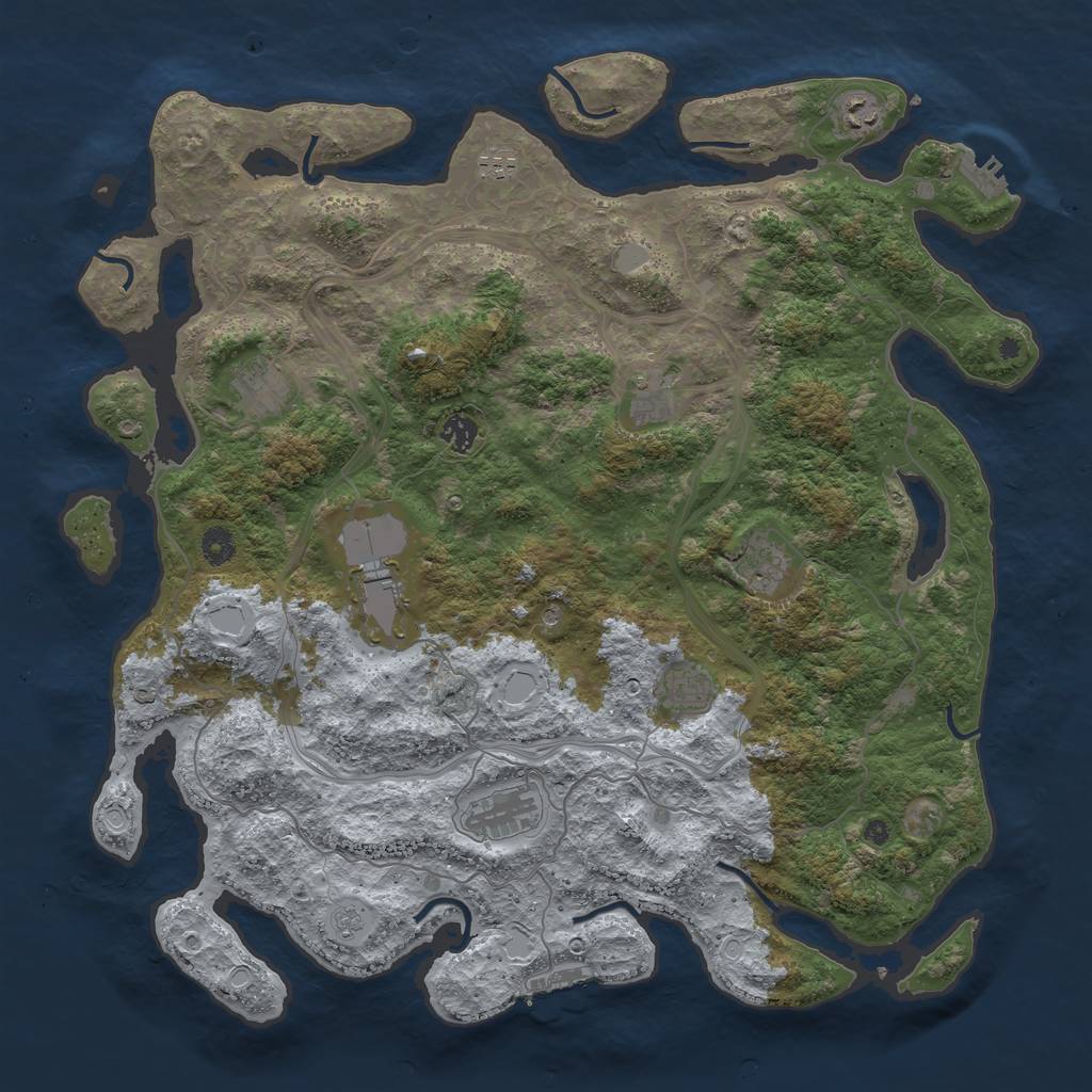 Rust Map: Procedural Map, Size: 4500, Seed: 700, 18 Monuments