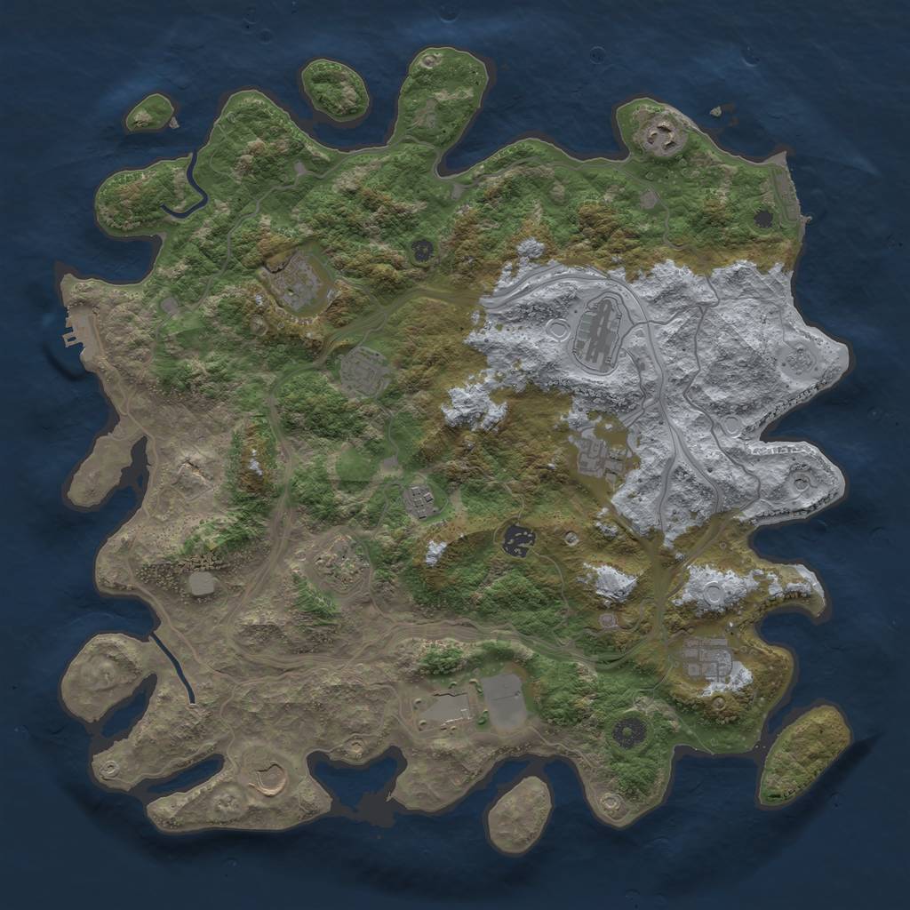 Rust Map: Procedural Map, Size: 4250, Seed: 1707440025, 20 Monuments