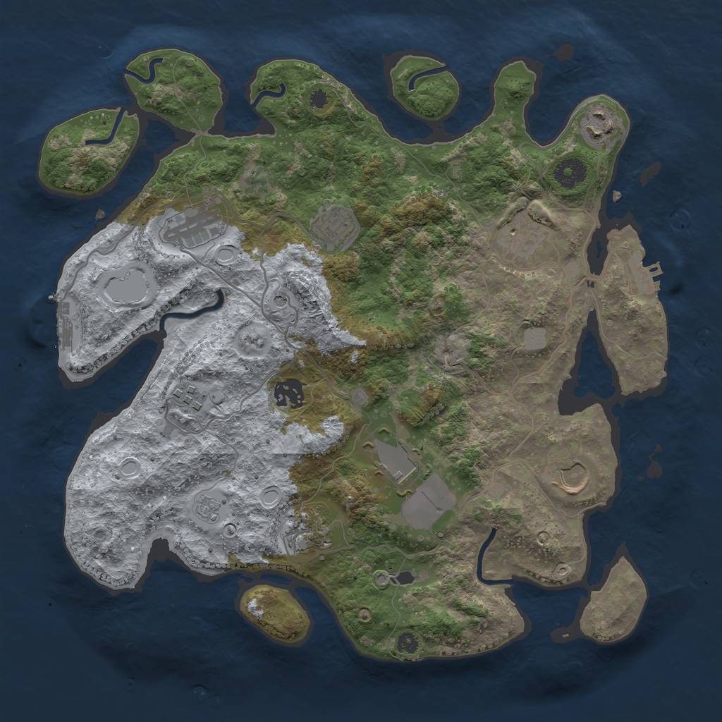 Rust Map: Procedural Map, Size: 3500, Seed: 171053022, 18 Monuments