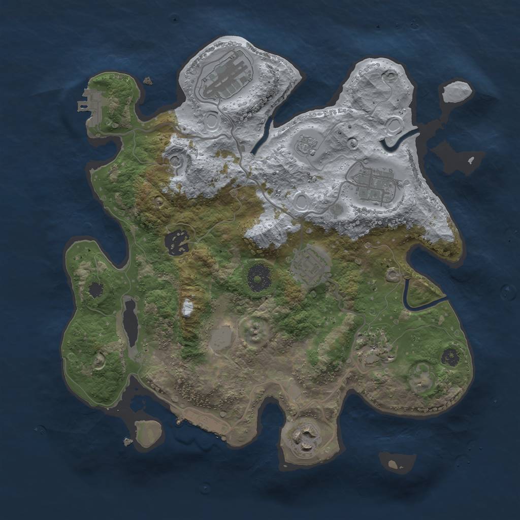 Rust Map: Procedural Map, Size: 3000, Seed: 1578958106, 15 Monuments