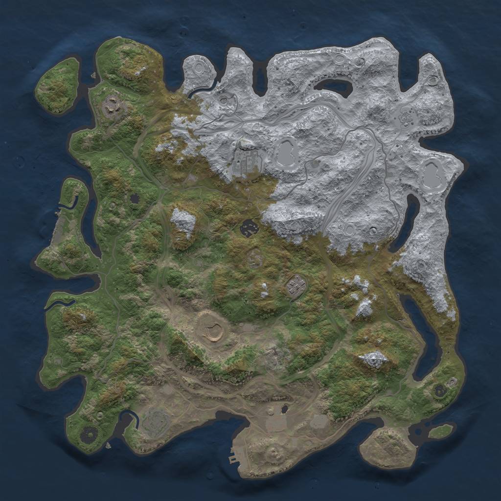 Rust Map: Procedural Map, Size: 4250, Seed: 1481857770, 16 Monuments