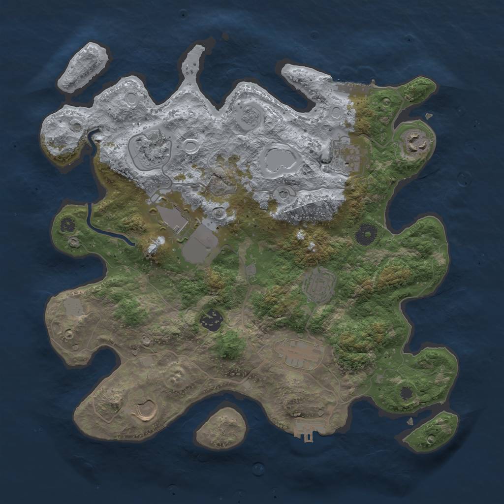 Rust Map: Procedural Map, Size: 3500, Seed: 4564583, 17 Monuments