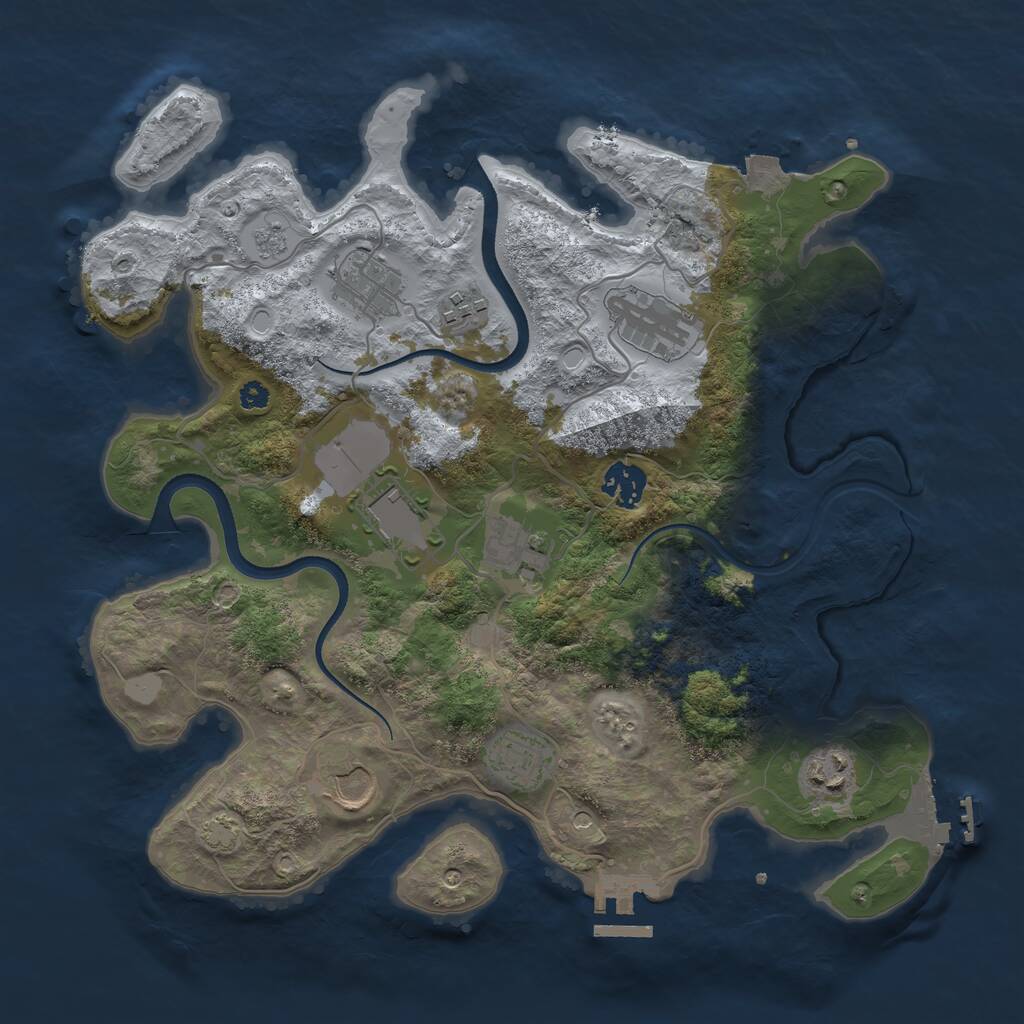 Rust Map: Procedural Map, Size: 3500, Seed: 4564583, 15 Monuments