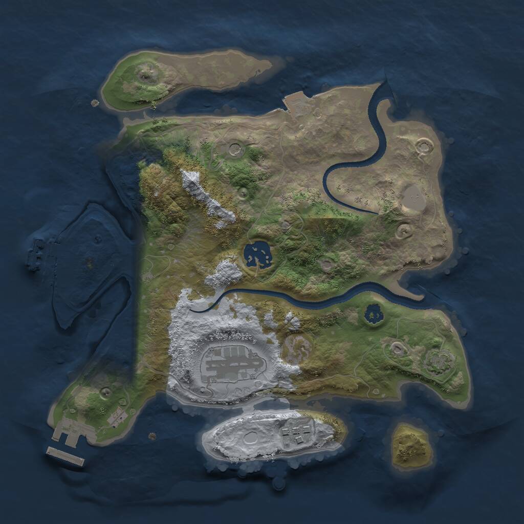 Rust Map: Procedural Map, Size: 2750, Seed: 7345345, 8 Monuments