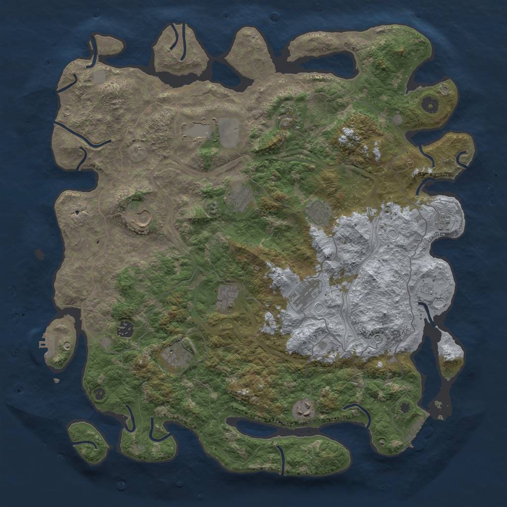 Rust Map: Procedural Map, Size: 4500, Seed: 612336707, 20 Monuments