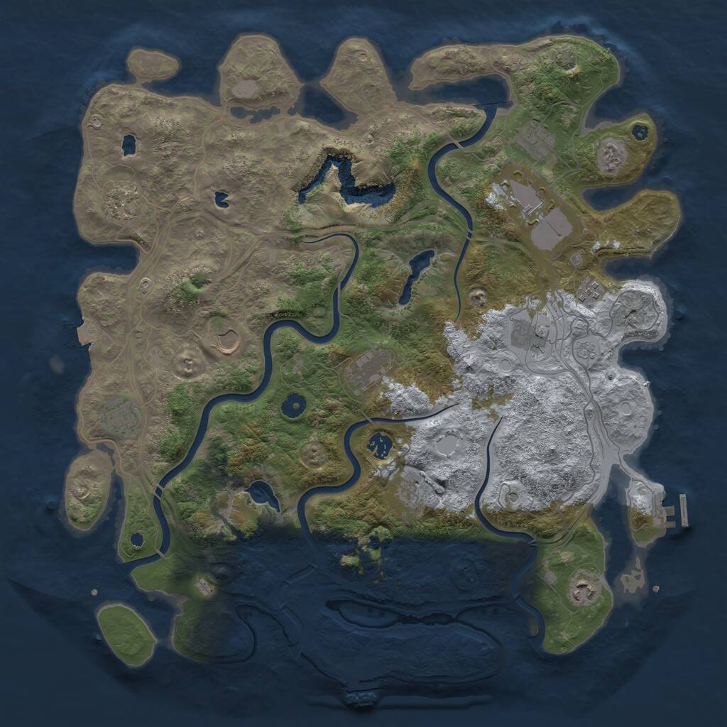 Rust Map: Procedural Map, Size: 4500, Seed: 612336707, 17 Monuments