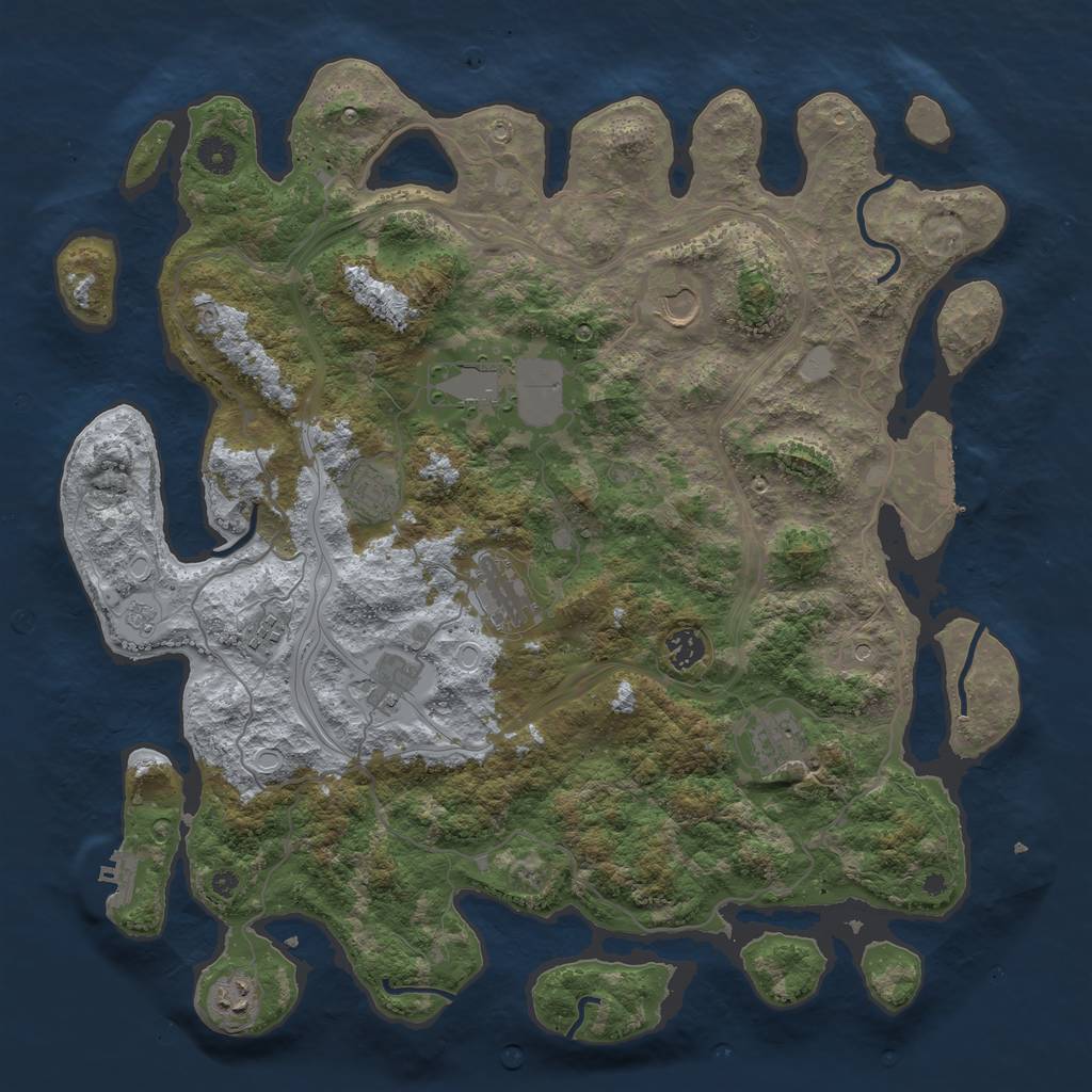Rust Map: Procedural Map, Size: 4250, Seed: 508023092, 18 Monuments