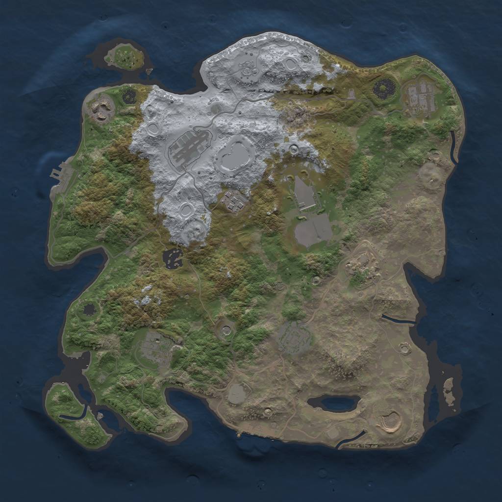 Rust Map: Procedural Map, Size: 3500, Seed: 1848419222, 19 Monuments