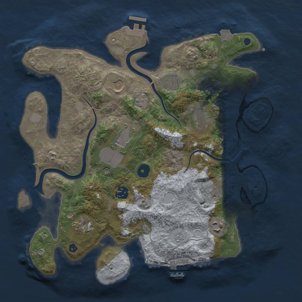 Rust Map: Procedural Map, Size: 3500, Seed: 9852, 15 Monuments