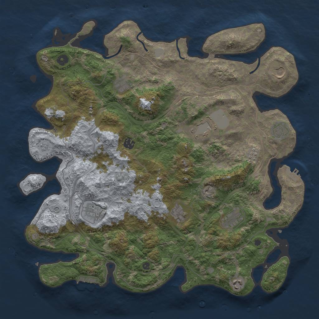 Rust Map: Procedural Map, Size: 4300, Seed: 55744, 19 Monuments