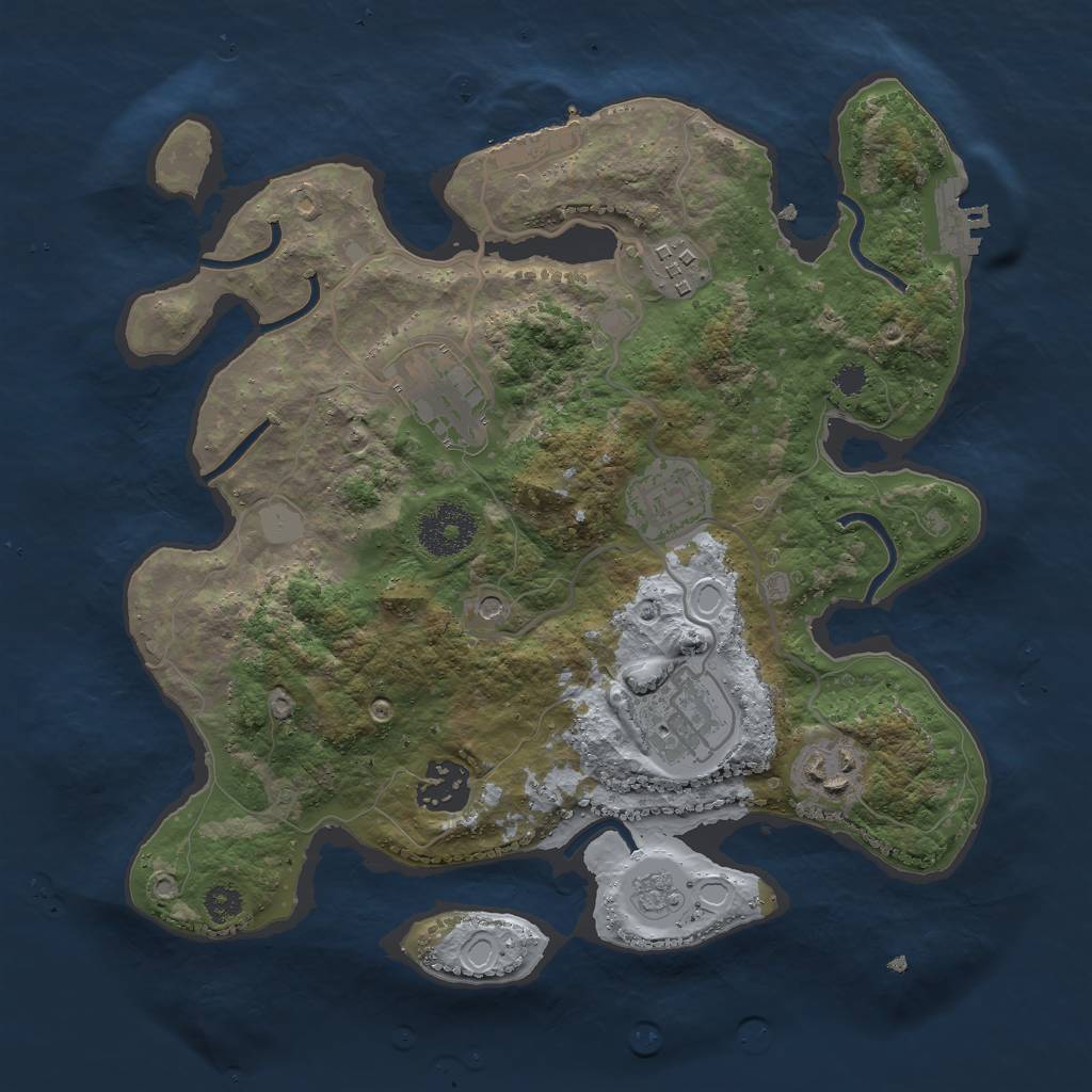 Rust Map: Procedural Map, Size: 3000, Seed: 1373160293, 15 Monuments